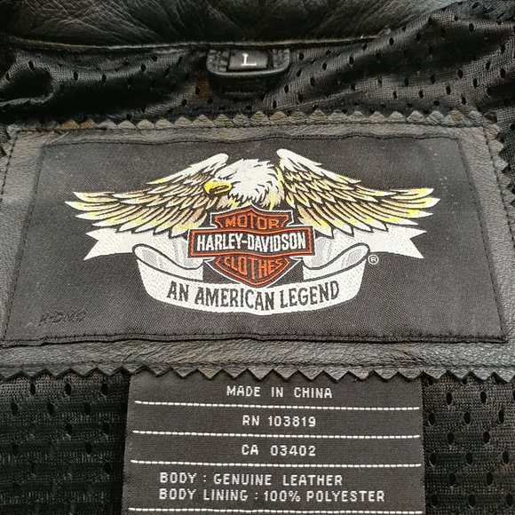 Women's Large L Harley-Davidson Leather Jacket 98136-03VW Front Vented Embossed - Picture 4 of 13